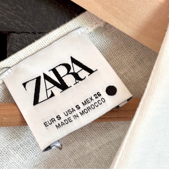 ZARA Cream Bishop Sleeve Blouse with Ruched Details - Picture 7 of 8